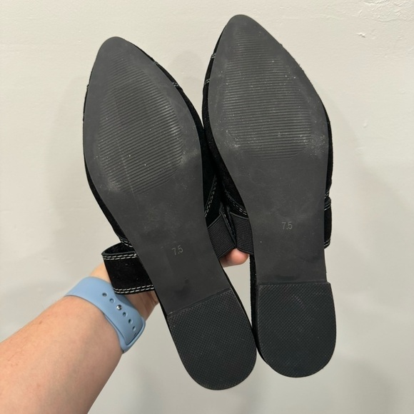 Matisse Black Suede Flat Mule Shoe Pointed Rounded Toe Size 7.5 - Picture 8 of 8